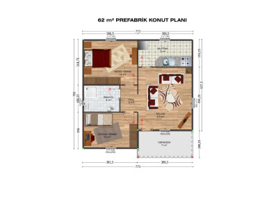 Saray Prefabrik 62 M2 Prefabrik Ev